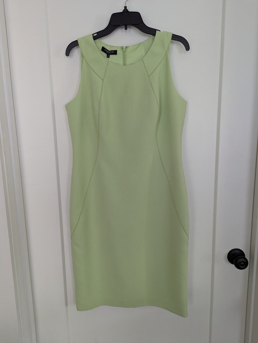 Lafayette 148 New York Mint Green Sheath Dress Sz 10 NWT Midi old money